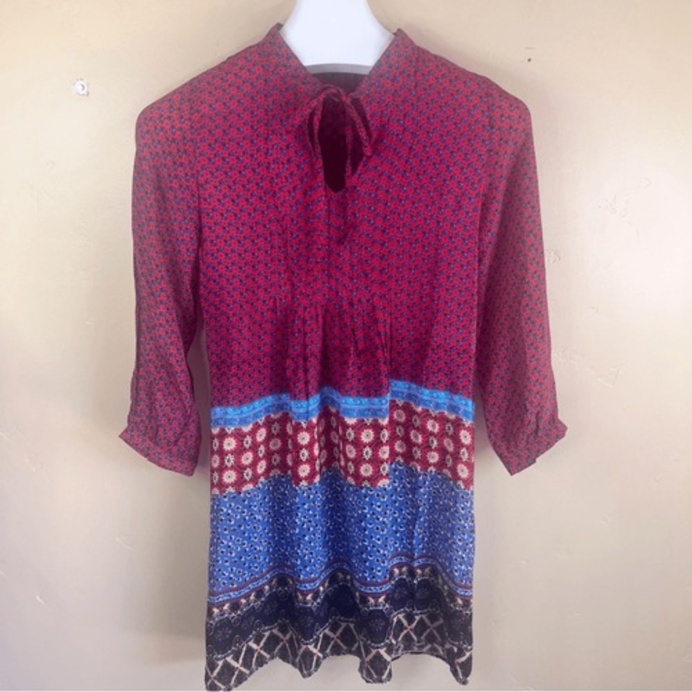 Tolani Sava‎ Dress" 100% Silk Womens Tunic Dress Red Size XS Celebrity Famous
